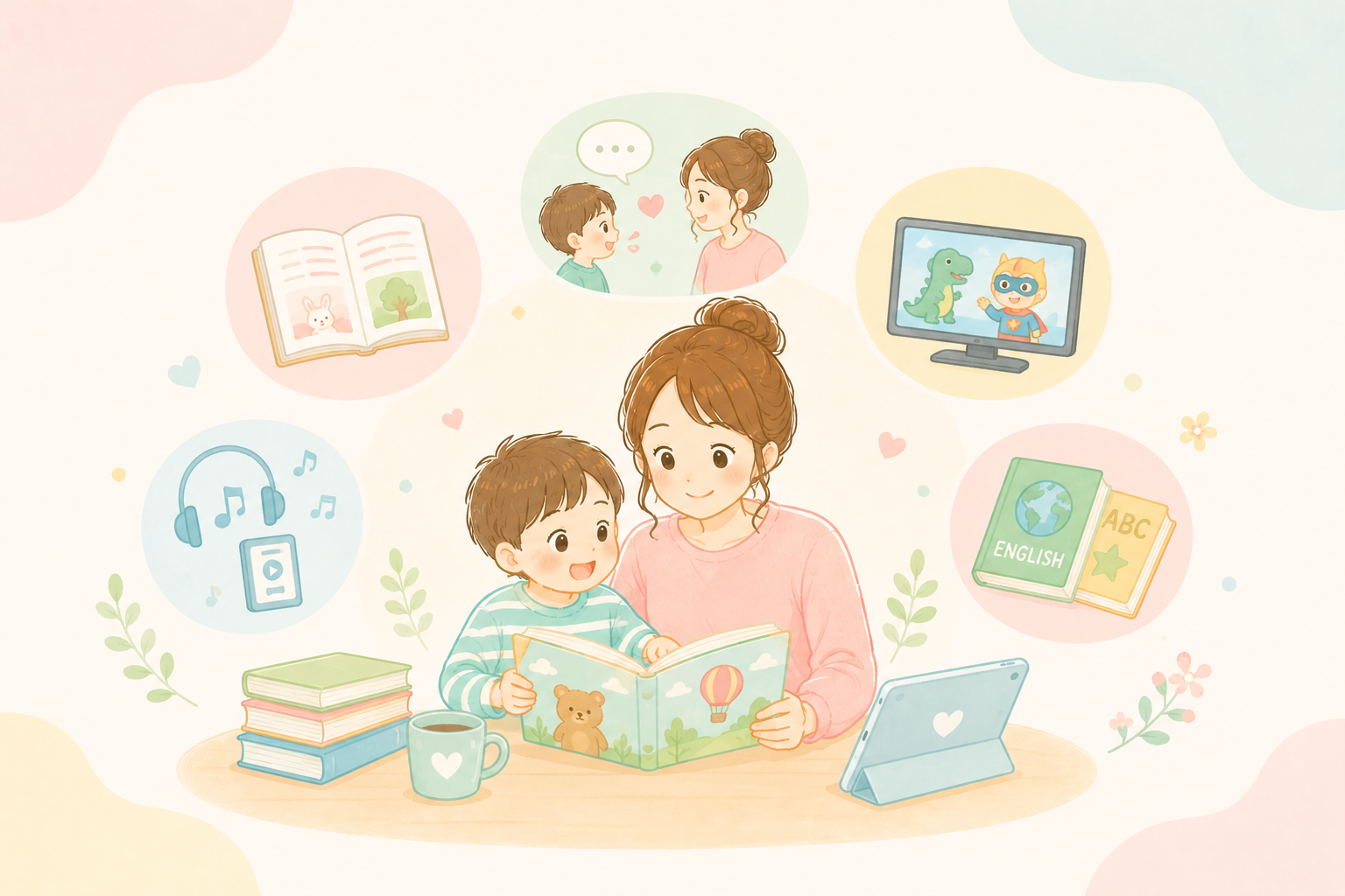 【おうち英語Q&A】英語の語りかけは何％？絵本選び・テレビ問題もまとめて回答